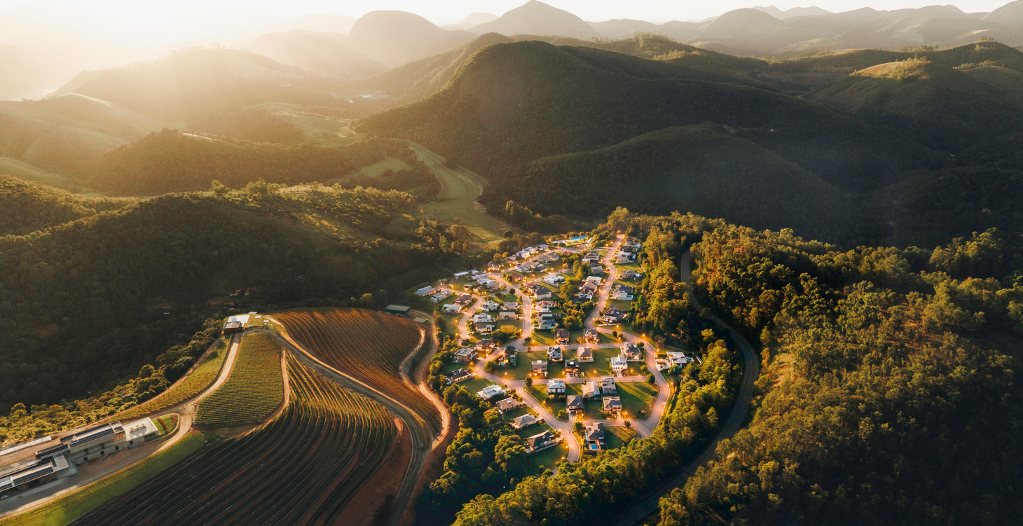 Vista aérea do condomínio Videiras